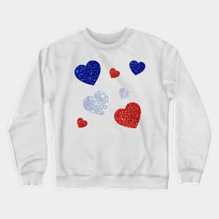 Glitter American Hearts Crewneck Sweatshirt